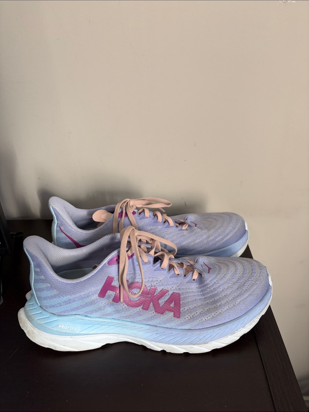 Hoka Mach 5 running shoes Baby Lavender Summer Womens PROFLY+ midsole Sz 10 - Picture 5 of 12